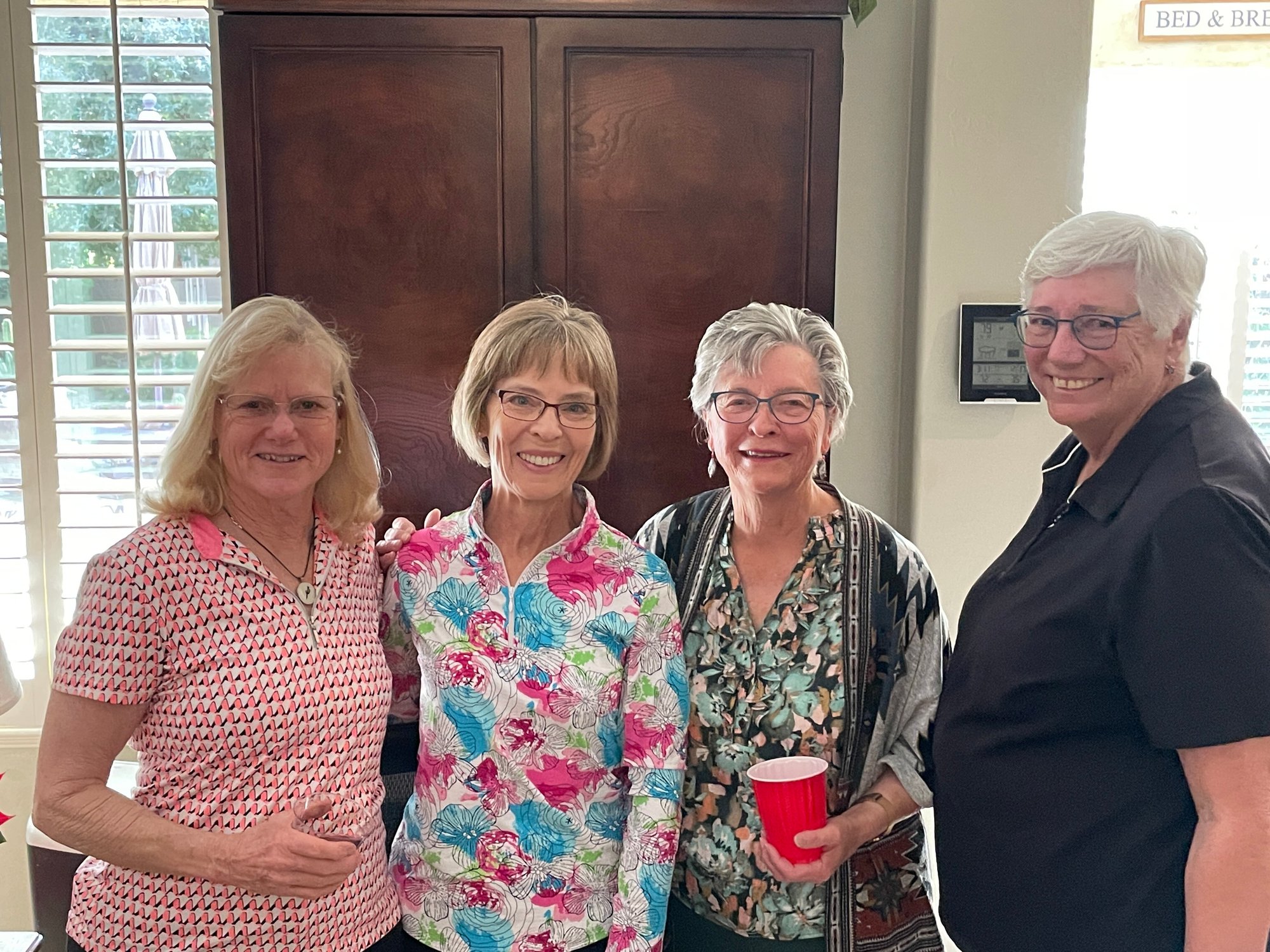 December 16, 2024 - Christmas Party - Barbara Drawdy, Linda Stobie, Kathy Mattern, Sue English