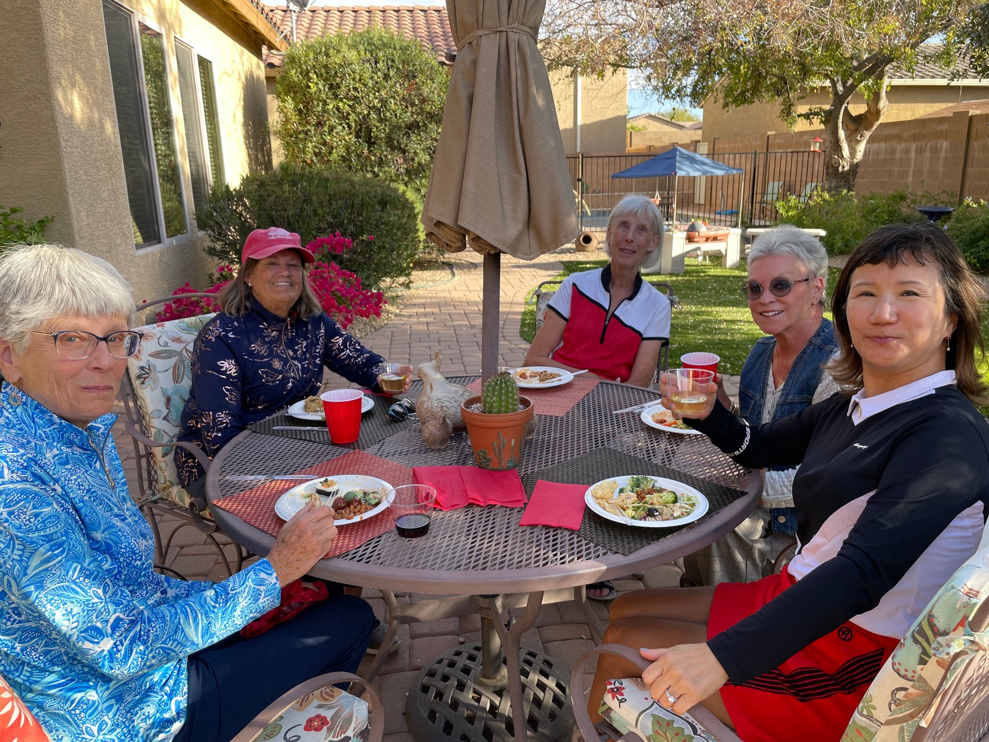 December 16, 2024 - Christmas Party - Lynn Langland, Christ Taylor, Lois Fischer, Deb Kohler, Miki Hong
