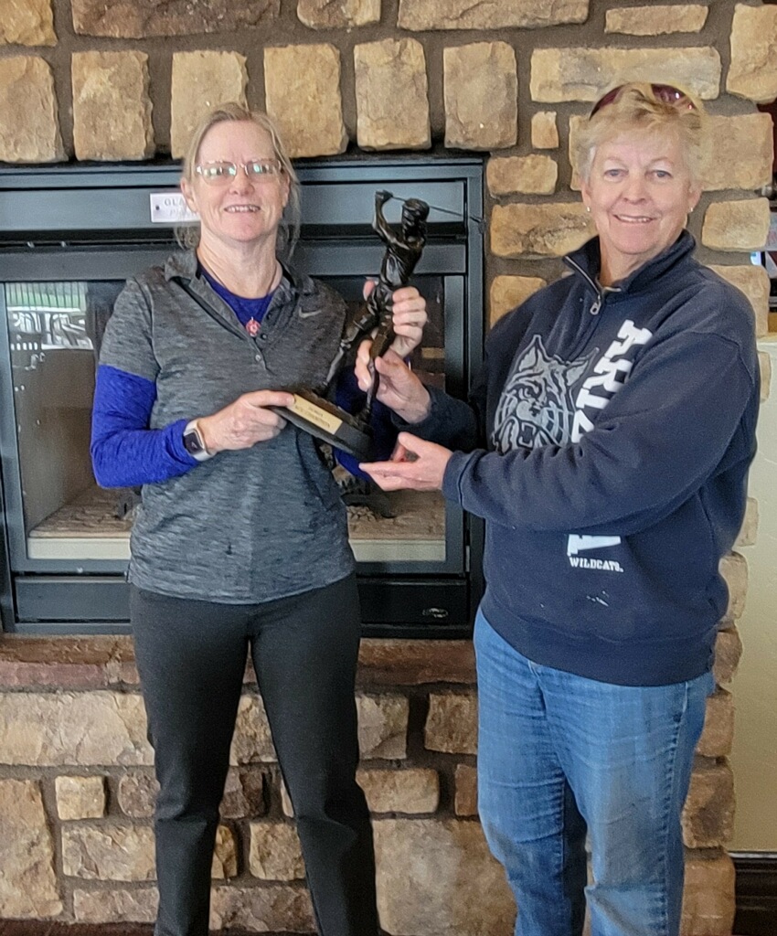 April 1, 2024 - Ace Playoff - Barbara Drawdy-Winner, Karen Lundberg-Presenter of trophy